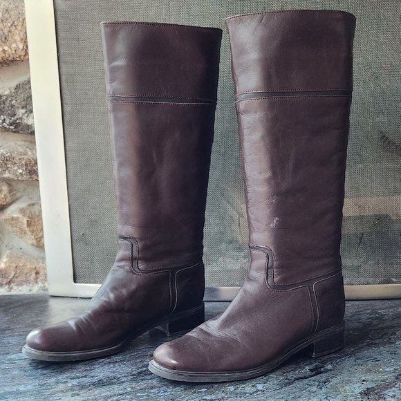 Santana Canada Cognac Leather Riding Boots Size 7.5M - Picture 4 of 15